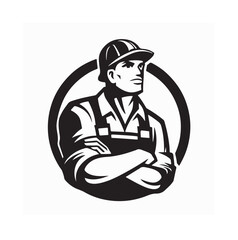  Mining Worker Helmet Logo Vector Design for Industry, Branding, and Business Identity