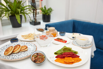 breakfast in restaurant
