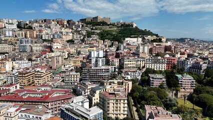 Naples Skyline In Naples Campania Italy. Aerial View Of A Bustling City With High-Rise Buildings And Traffic. Industrial Skyline Skyscrapers Amazing. Industrial Cityscape. Naples Campania.