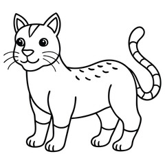 Fototapeta premium Cartoon lynx isolated on white background in black and white style