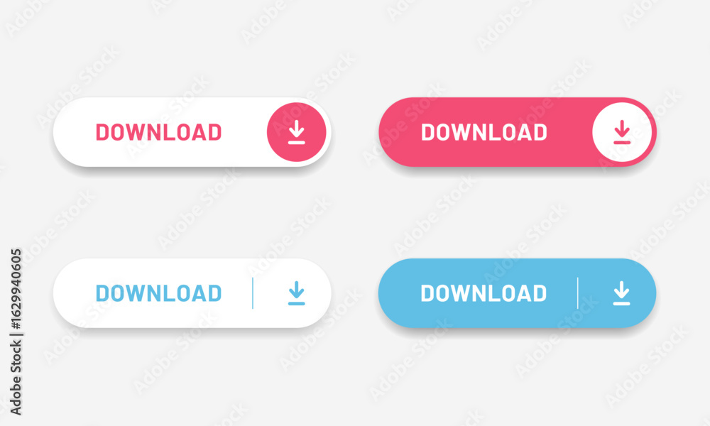 Fototapete 3d download button icon. upload icon. down arrow bottom side symbol. click here button. save cloud i