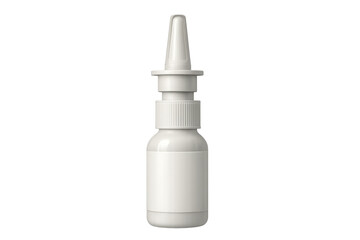 White plastic nasal spray bottle on transparent background