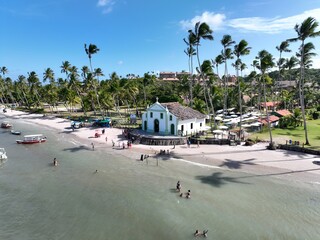 Carneiros Beach In Tamandare Pernambuco Brazil. Turquoise Ocean Waves Gently Crashing On Tropical...