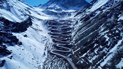 Traffic Highway Road In Andes Mountains Santiago Chile. Urban Life Landscape Of Freeway Road...