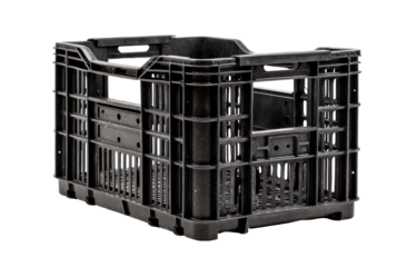 Black plastic storage crate (1)