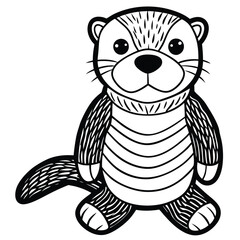 Obraz premium Cute otter cartoon illustration isolated on white background