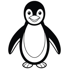 Fototapeta premium Cute penguin cartoon drawing isolated on white background