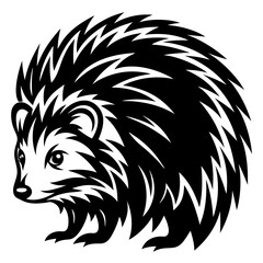 Cute Hedgehog Silhouette - Spiky Animal Vector Art

