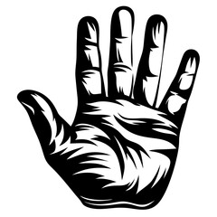 Obraz premium Stylized Human Hand Silhouette with Detailed Texture