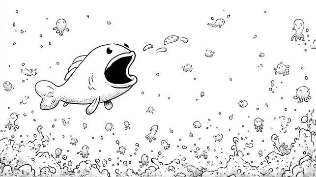 Fish devouring smaller creatures