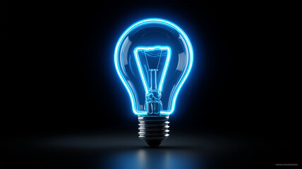 ネオンチューブで描く電球アイコン