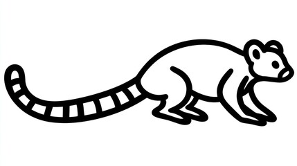Fototapeta premium Simple black and white lemur illustration (1)