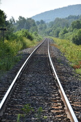 Fototapeta premium A railway track, Lake Baker, N.B. Canada