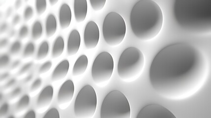Modern Abstract Pattern with Grid-Arranged Circular Indentations on Smooth White Surface, Minimalist 3D Design