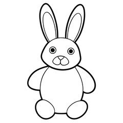 Obraz premium Cute rabbit outline isolated on white background illustration