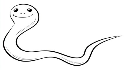 Simple line drawing of a smiling snake