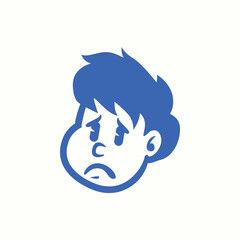 Vector illustration of a cartoon boy face with a playful wink and cheerful smile. Fun, modern, and perfect for kids-themed designs and brand mascots