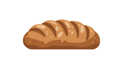 A loaf of rustic brown bread, sliced.
