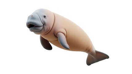 Fototapeta premium Gentle sea cow, serene and poised. 