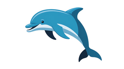 Fototapeta premium Smiling dolphin leaps playfully in the air. 