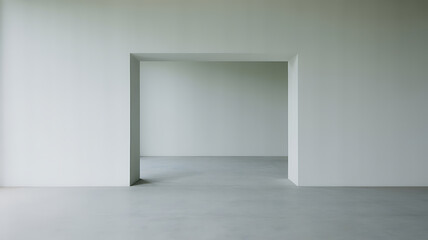 Fototapeta premium Empty room, white walls, gray floor, minimalist space. 