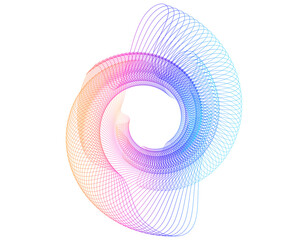 Design elements. Wave of many purple lines circle ring. Abstract vertical wavy stripes on white background isolated. jpg Colourful waves with lines created using Blend Tool