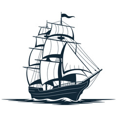 ship isolated on white