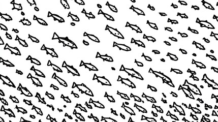 Obraz premium A black and white pattern of simple fish
