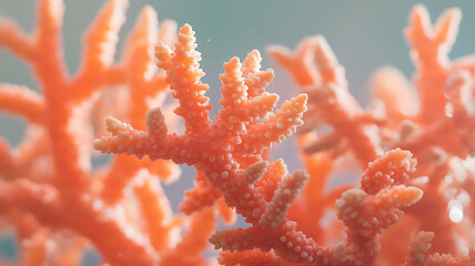 Close-up of vibrant coral branches. Coral reef detail.
