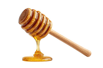 Honey dripping from a wooden dipper (3)