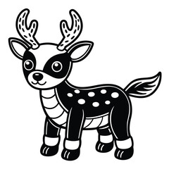 Obraz premium Cartoon deer with antlers isolated on white background