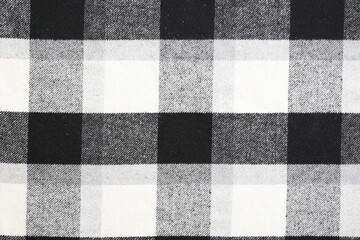 Black checkered napkin towel isolated, kitchen napkin cloth in black