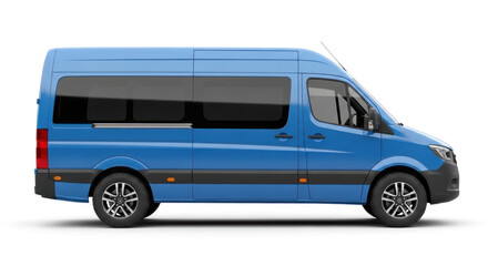 blue van isolated on white