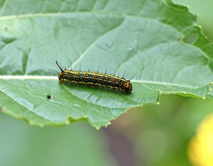 Close-up of a caterpillar on a leaf (1)