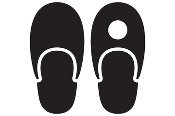 Beach flip flops icon  black silhouette vector
