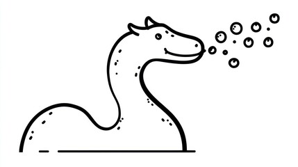 Fototapeta premium Cartoon dragon blowing bubbles