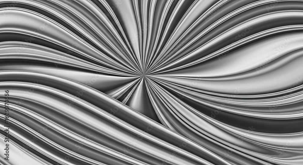 Aufkleber abstract grayscale swirl pattern, radiating lines creating a dynamic, flowing, textured design.