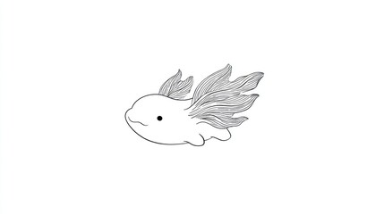 Simple, whimsical line drawing of a stylized sea creature