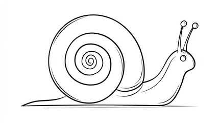 Simple black line drawing of a snail (1)