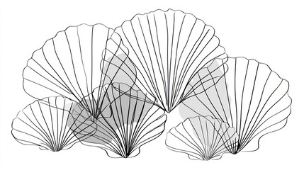 Abstract seashell cluster