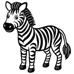 Cartoon zebra illustration isolated on white background