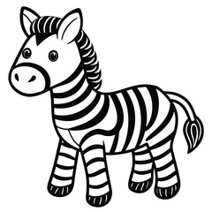 Cartoon zebra illustration isolated on white background