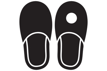 Beach flip flops icon  black silhouette vector
