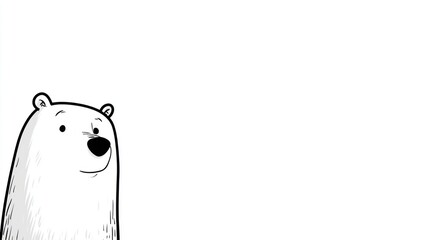 Simple black and white cartoon polar bear (1)