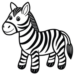 Cartoon zebra illustration isolated on white background