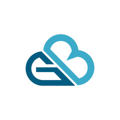 Creative cloud-shaped monogram logo combining letters G and B in modern blue tones, symbolizing innovation, technology, and digital connectivity.

