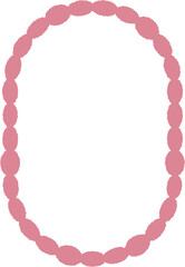 手描き風のかわいいフレームセット、楕円の装飾枠｜ドット,フレーム,手描き風,楕円