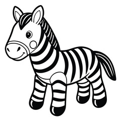 Cartoon zebra illustration isolated on white background
