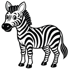 Cartoon zebra illustration isolated on white background