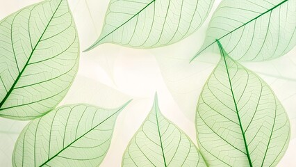 Obraz premium Translucent Leaf Veins Delicate Natural Pattern Background